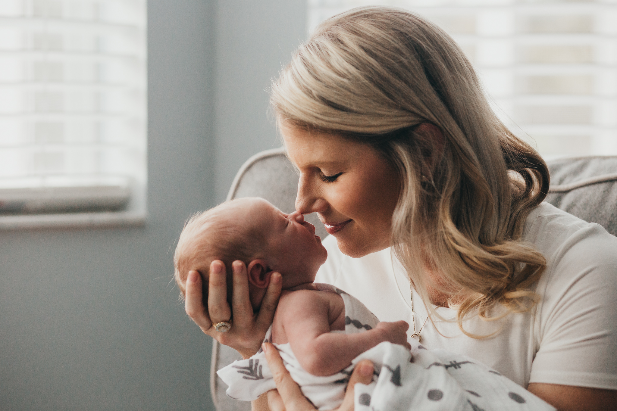 Fort Myers Lifestyle Newborn Mom and Baby Kisses